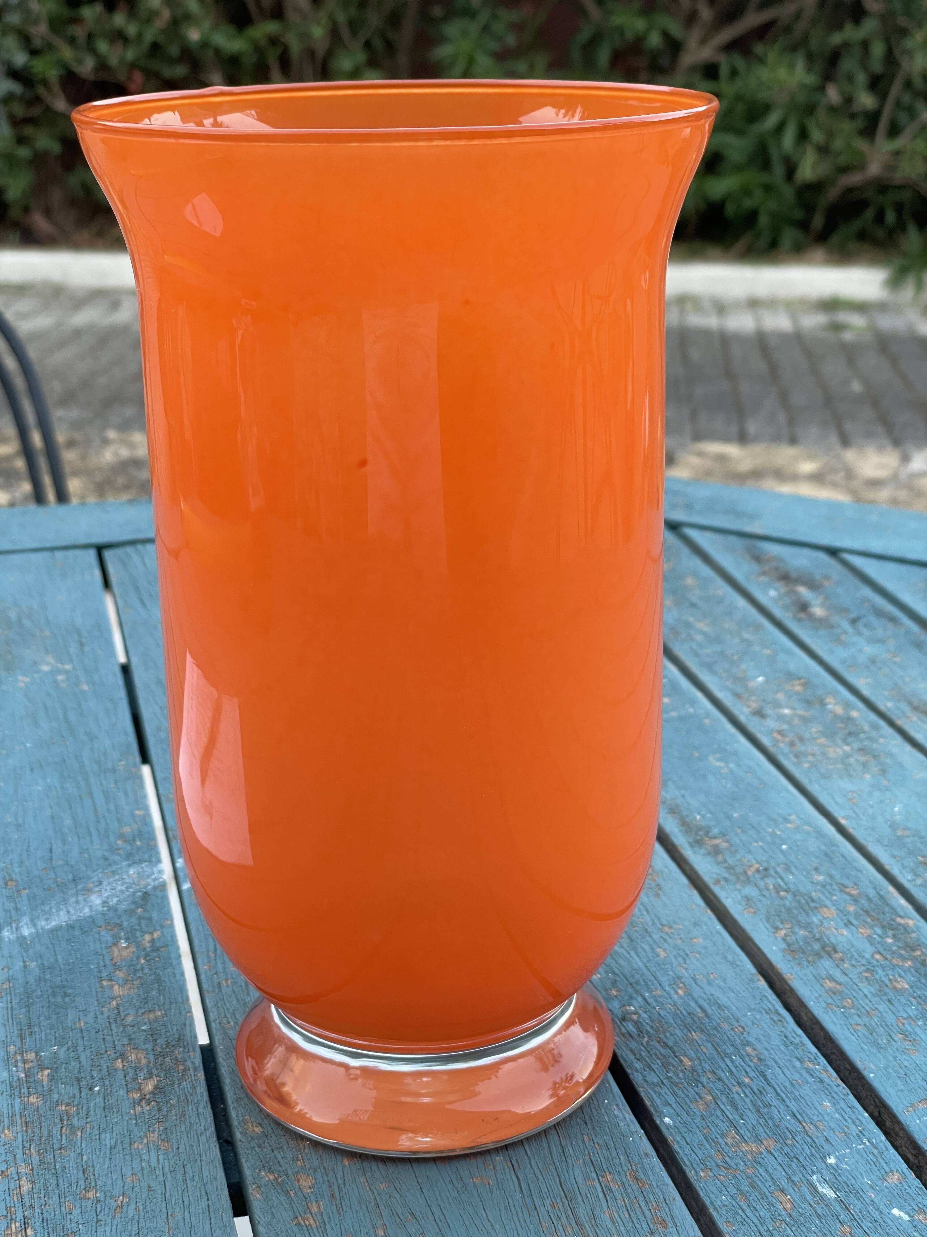 Orange glass vase