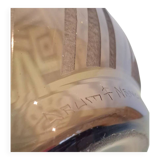 Art Deco vase in acid-etched smoked geometric glass by Daum Nancy France