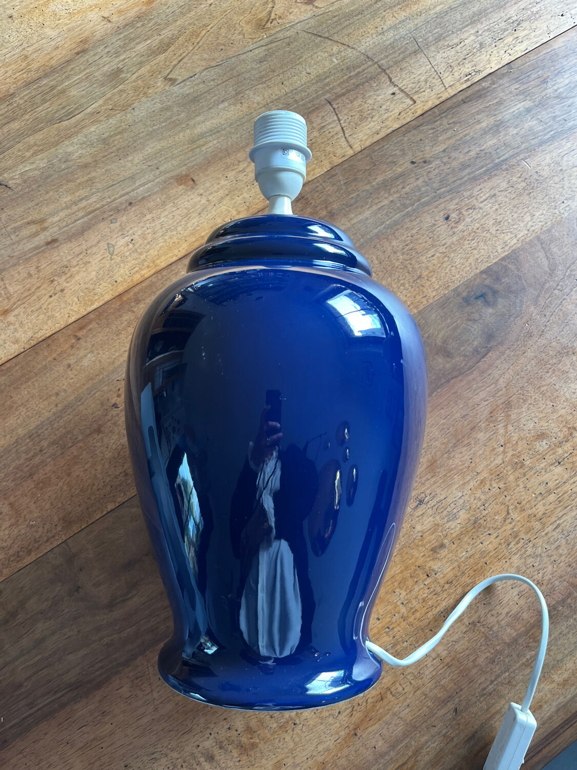Blue ceramic lamp base