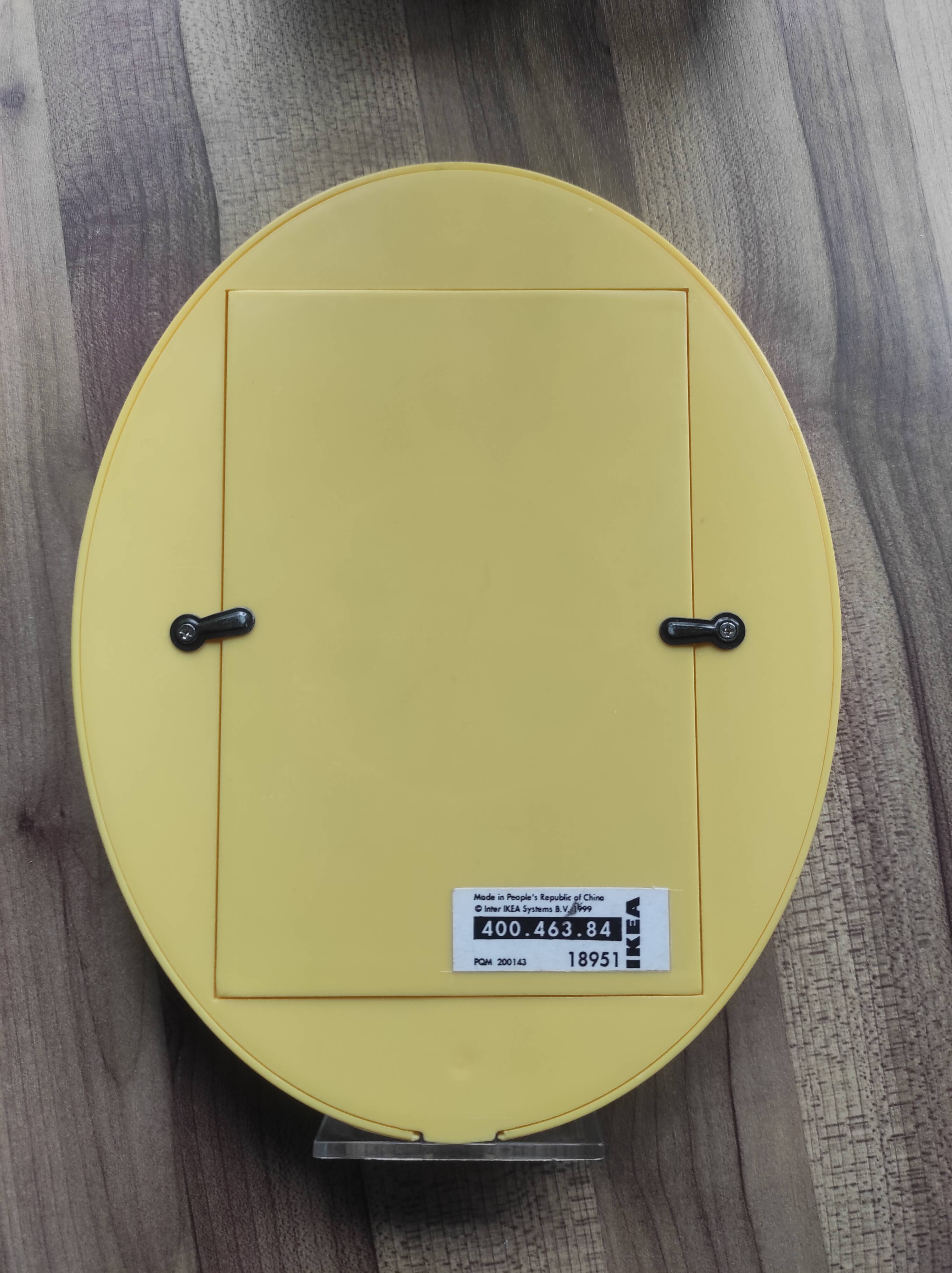 Vintage Ikea yellow plastic oval photo frame