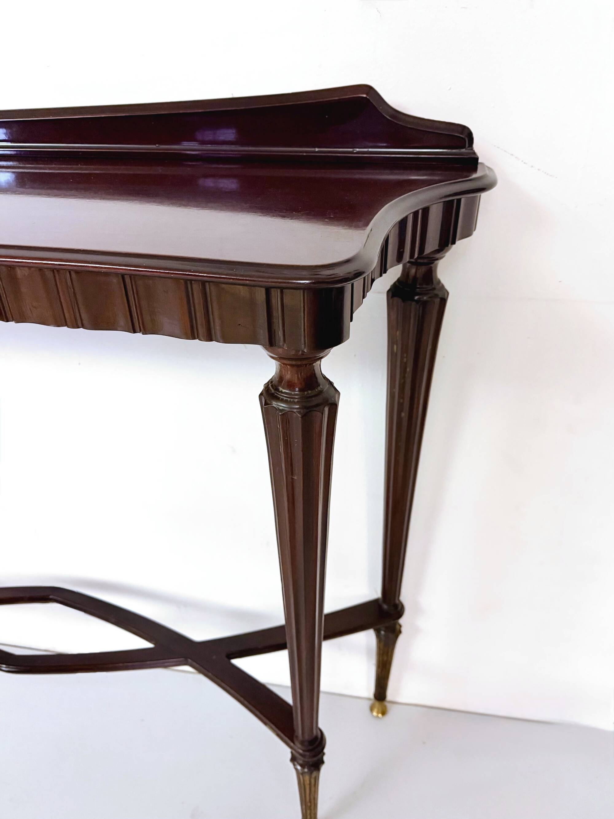 Ebonized Beech Console Table, Vintage 1960s Italian Design, Excellent