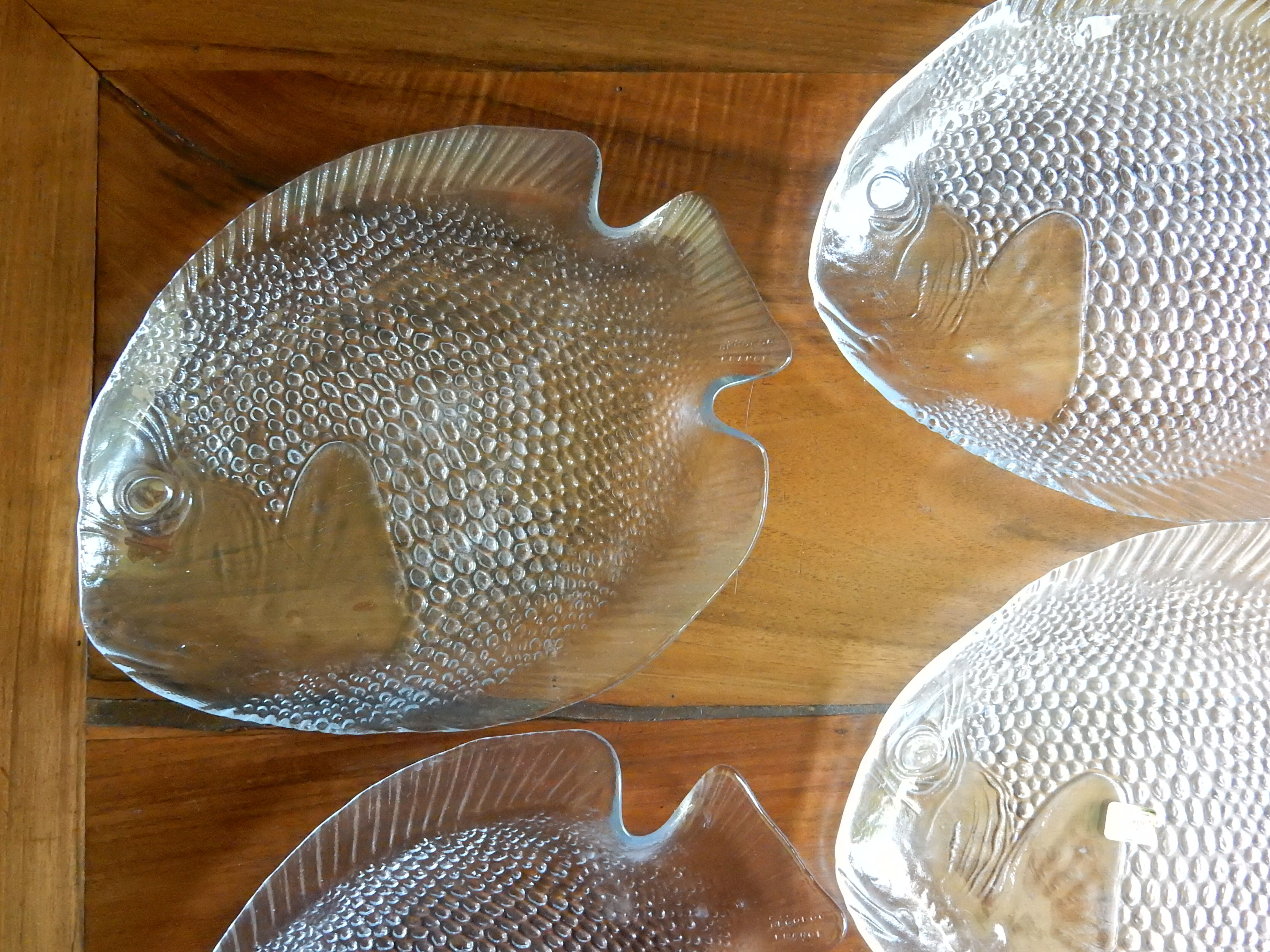 6 Arcoroc Glass Fish Plates Selency