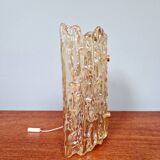 Amber glass wall lamp, design by Carl Fagerlund, Orrefors, 1960.