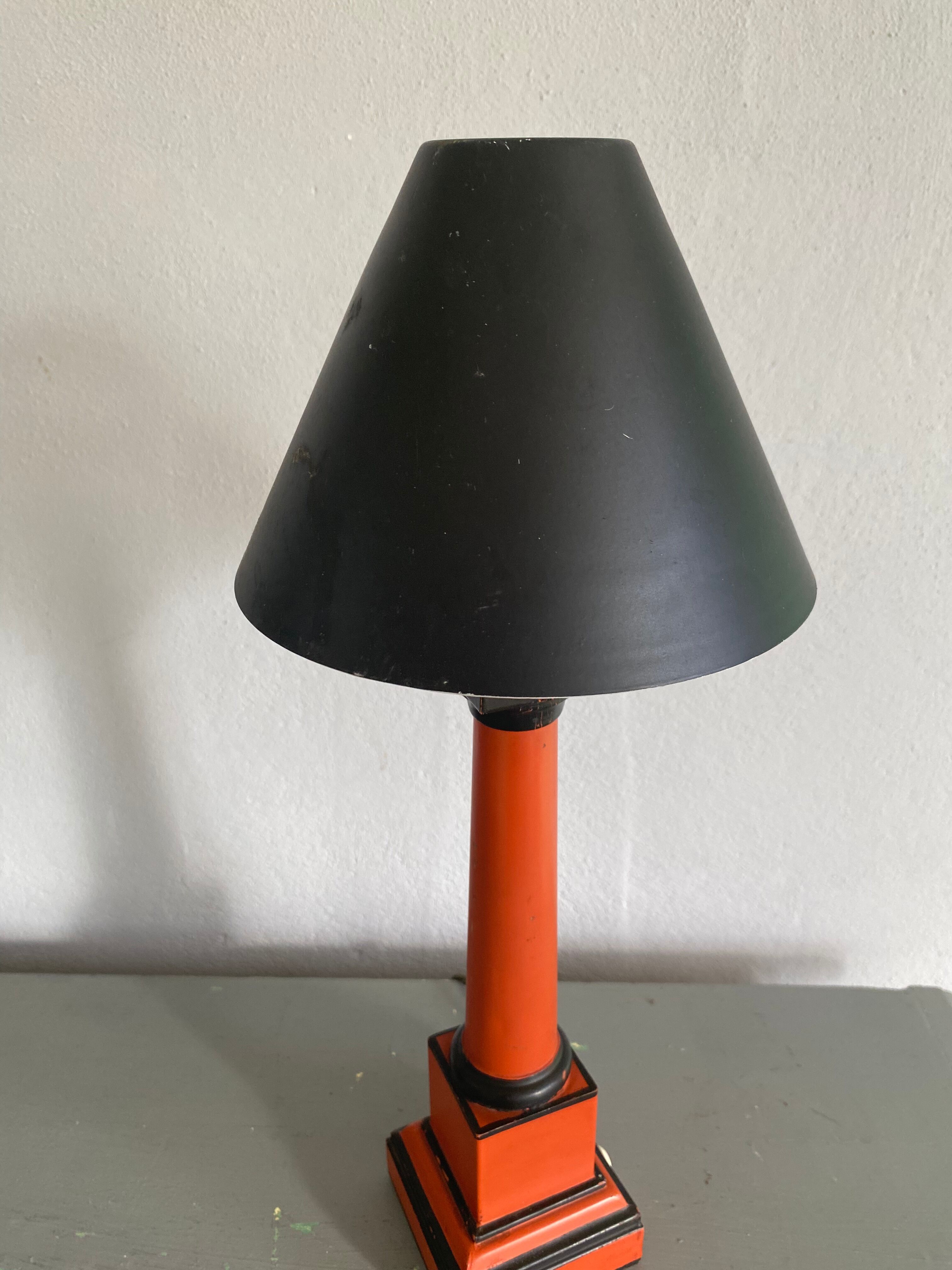 Foot and lampshade painted metal, fabric cable 2 m