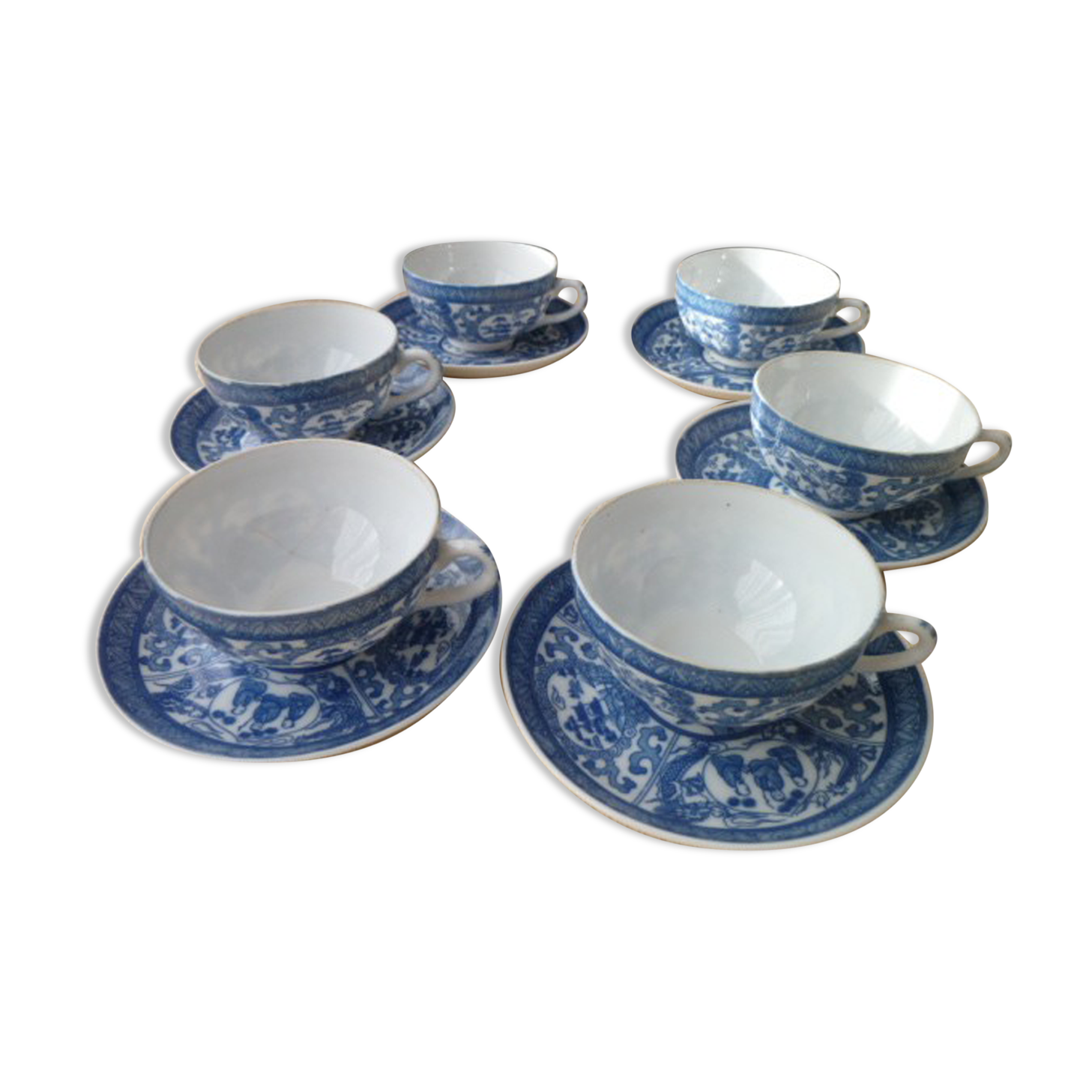 Set of 6 small tea cups or coffee made of Japanese porcelain