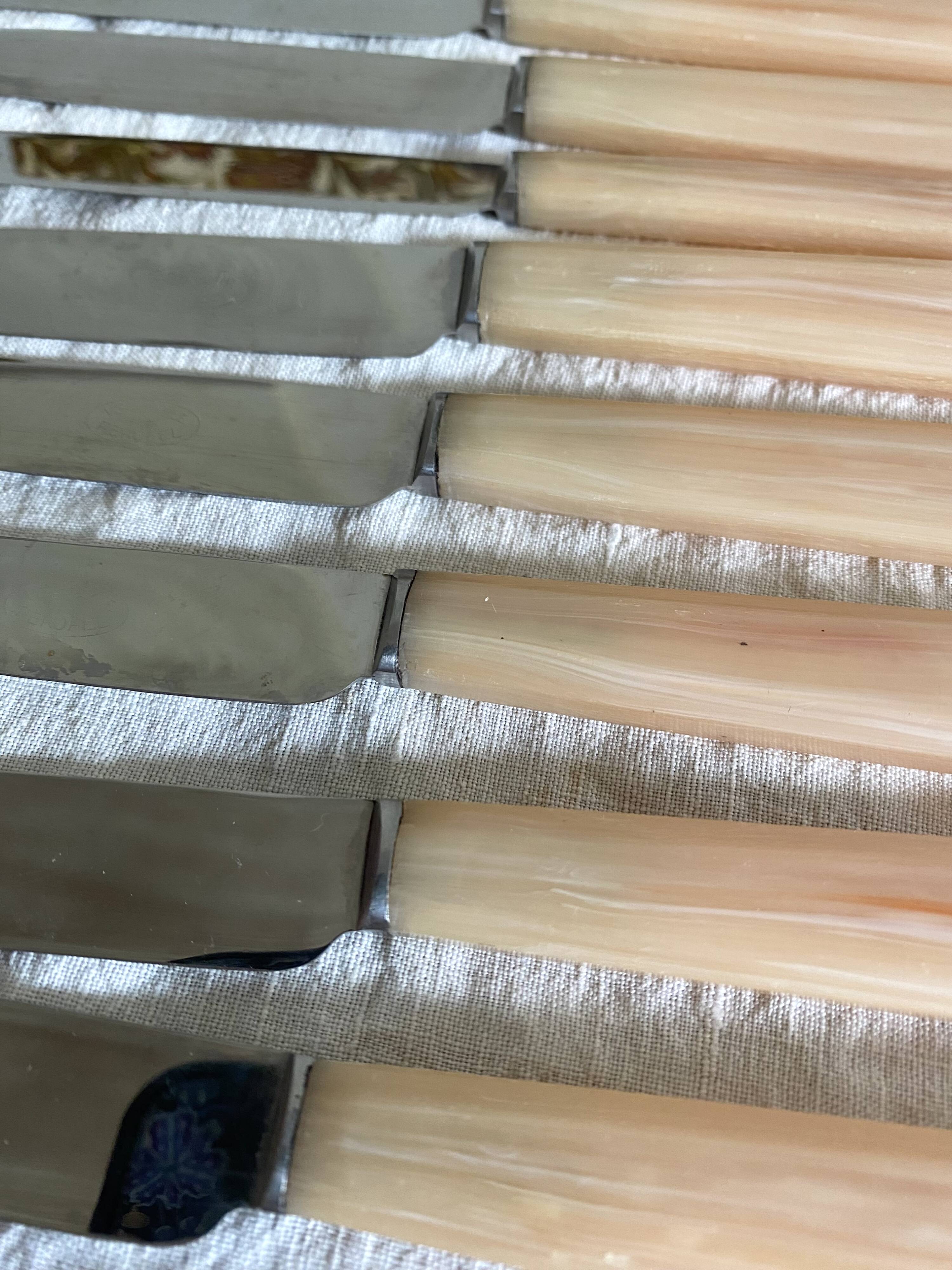 Vintage resin and stainless steel knives