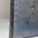Large triangular raku box, handcrafted, signed, vintage 90s