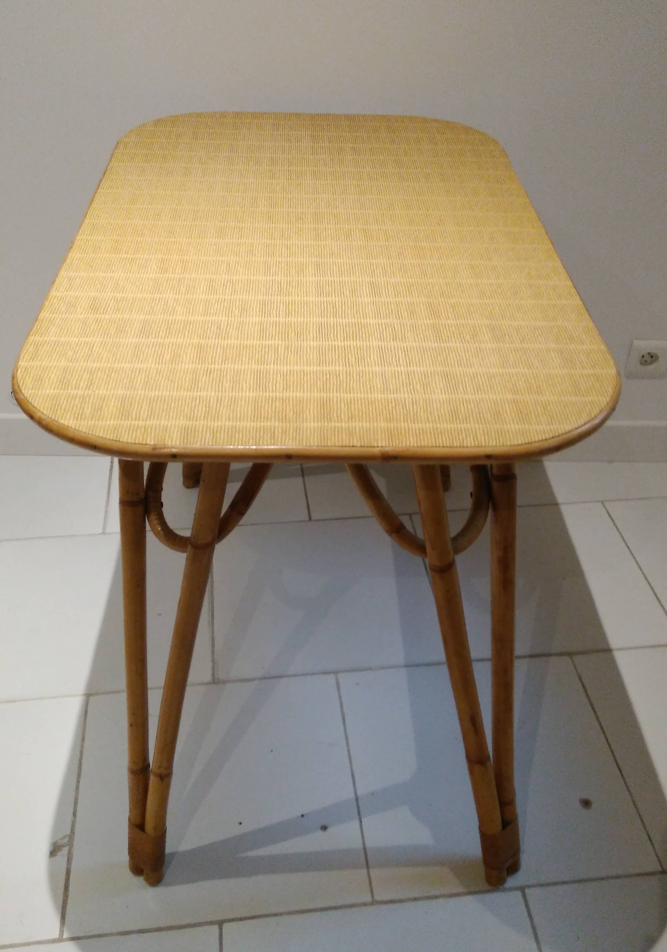Vintage rattan dining table in the 60s