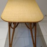 Vintage rattan dining table in the 60s
