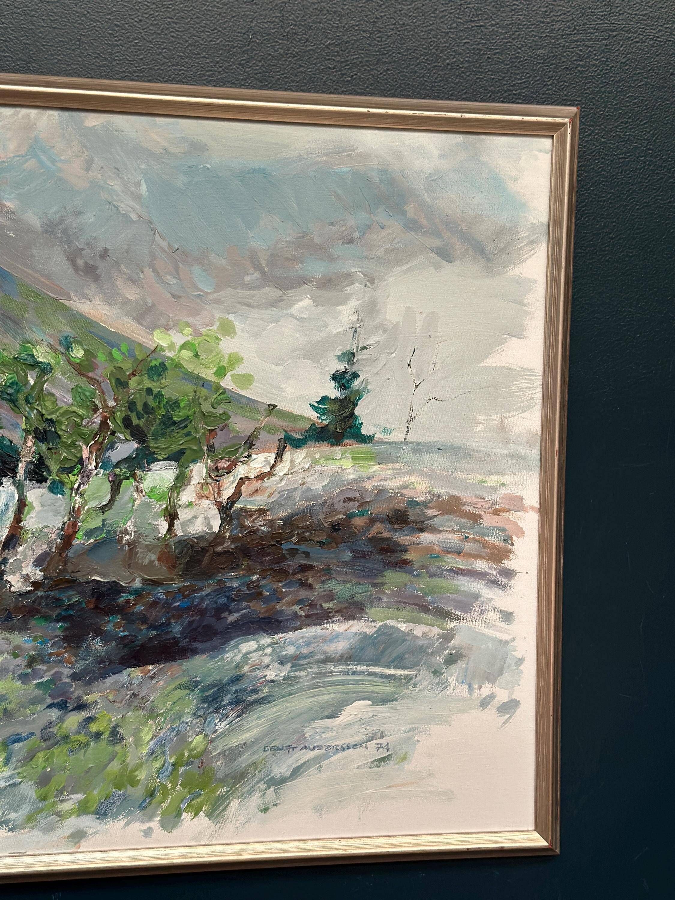 Large Swedish oil on canvas "Telemarken, Gausta" by Bengt Andersson Råssbyn