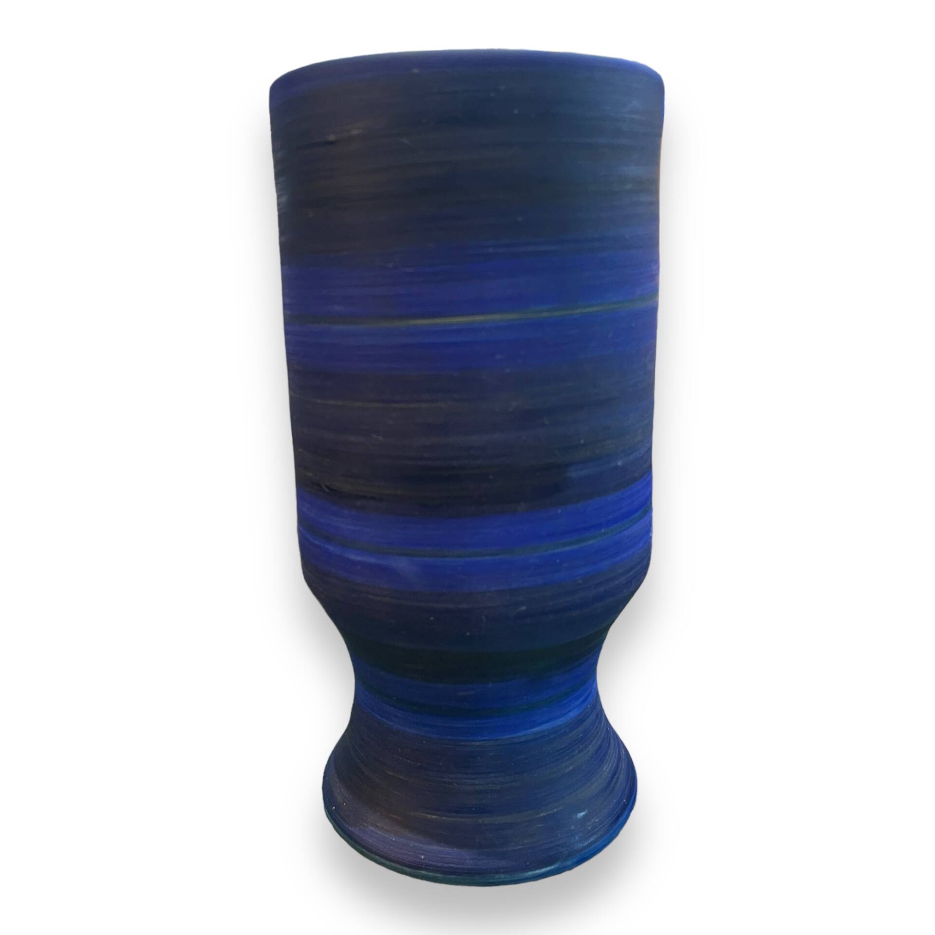 Georges Cueille Blue Vase with Rotating Decor