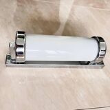 Chrome milk glass Bauhaus / Functionalist wall lamp - 1930s