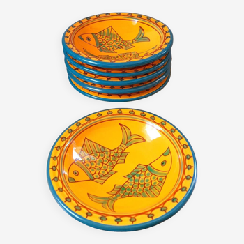 Set of 6 fish plates