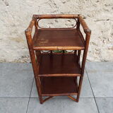 Rattan and bamboo bedside shelf