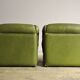Green eco-leather armchairs, 1970s