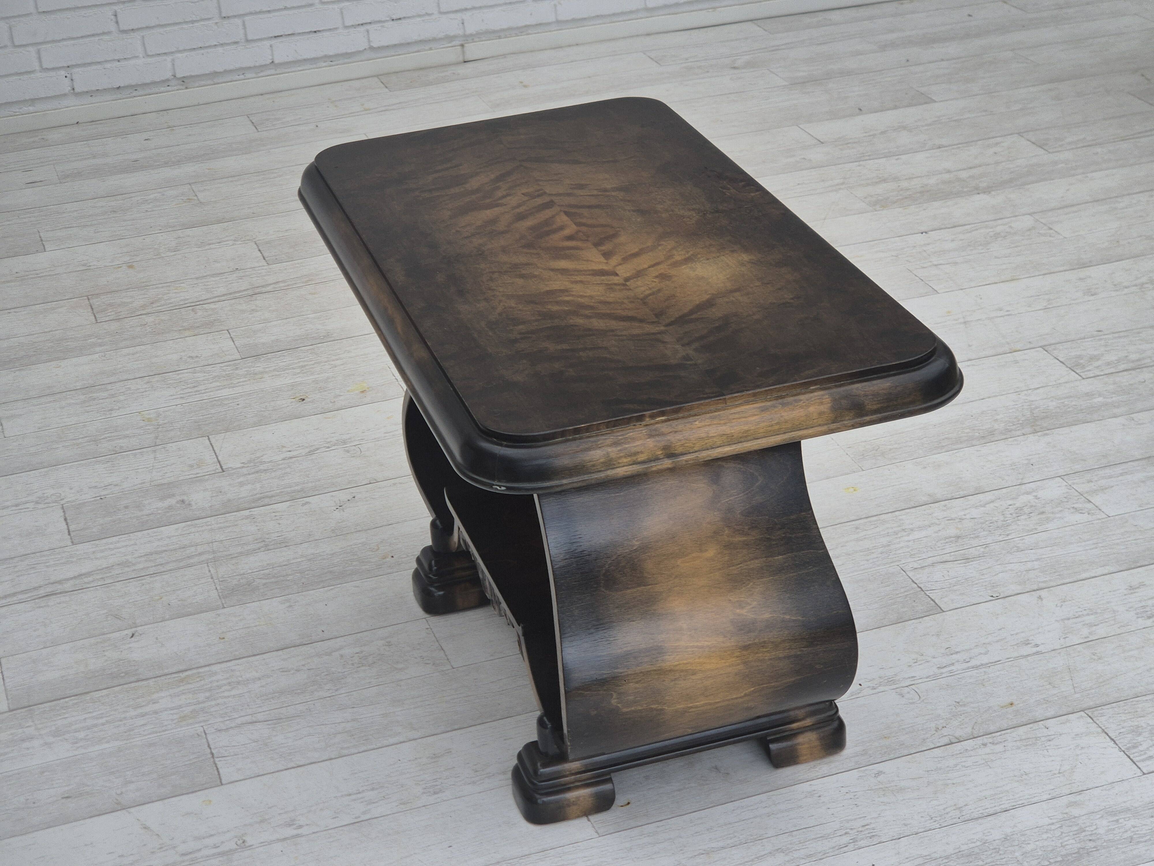 1950s, Danish artdeco coffee table with shelf, ash wood.