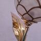 Floral floor lamp in pearlescent Capiz, 1970s.