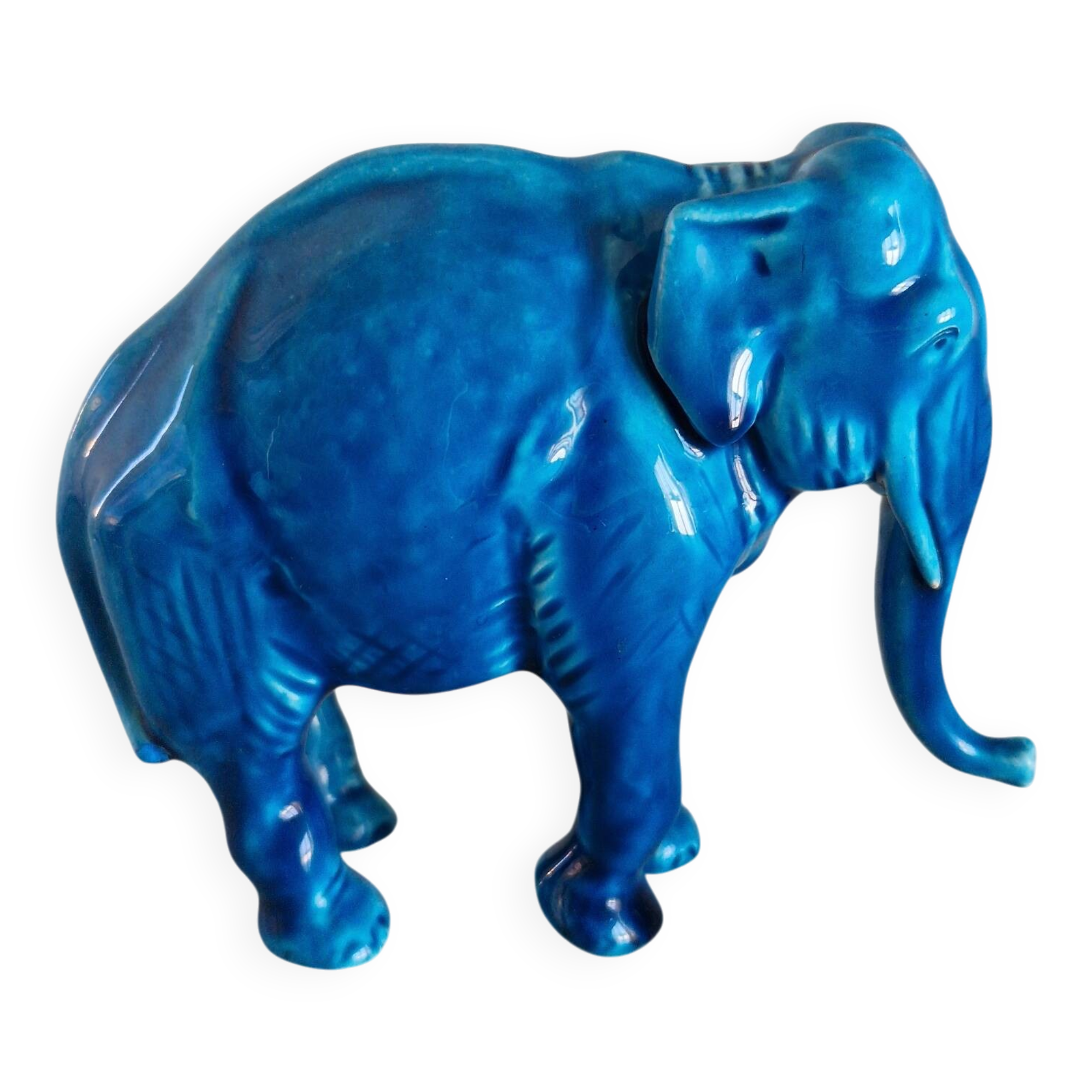 Art Deco elephant statue in ceramic by Paul Milet.