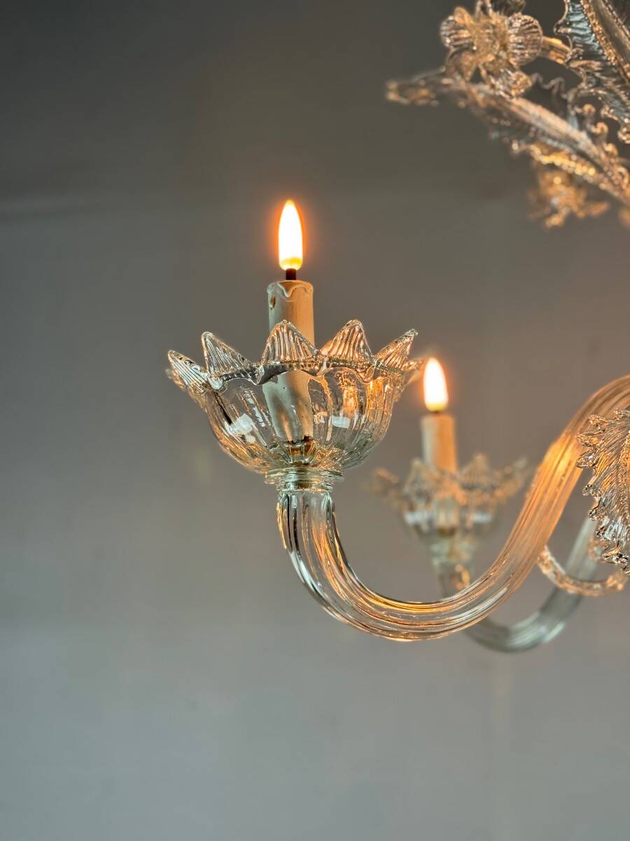 Venetian Murano glass chandelier, 6 light arms, circa 1930