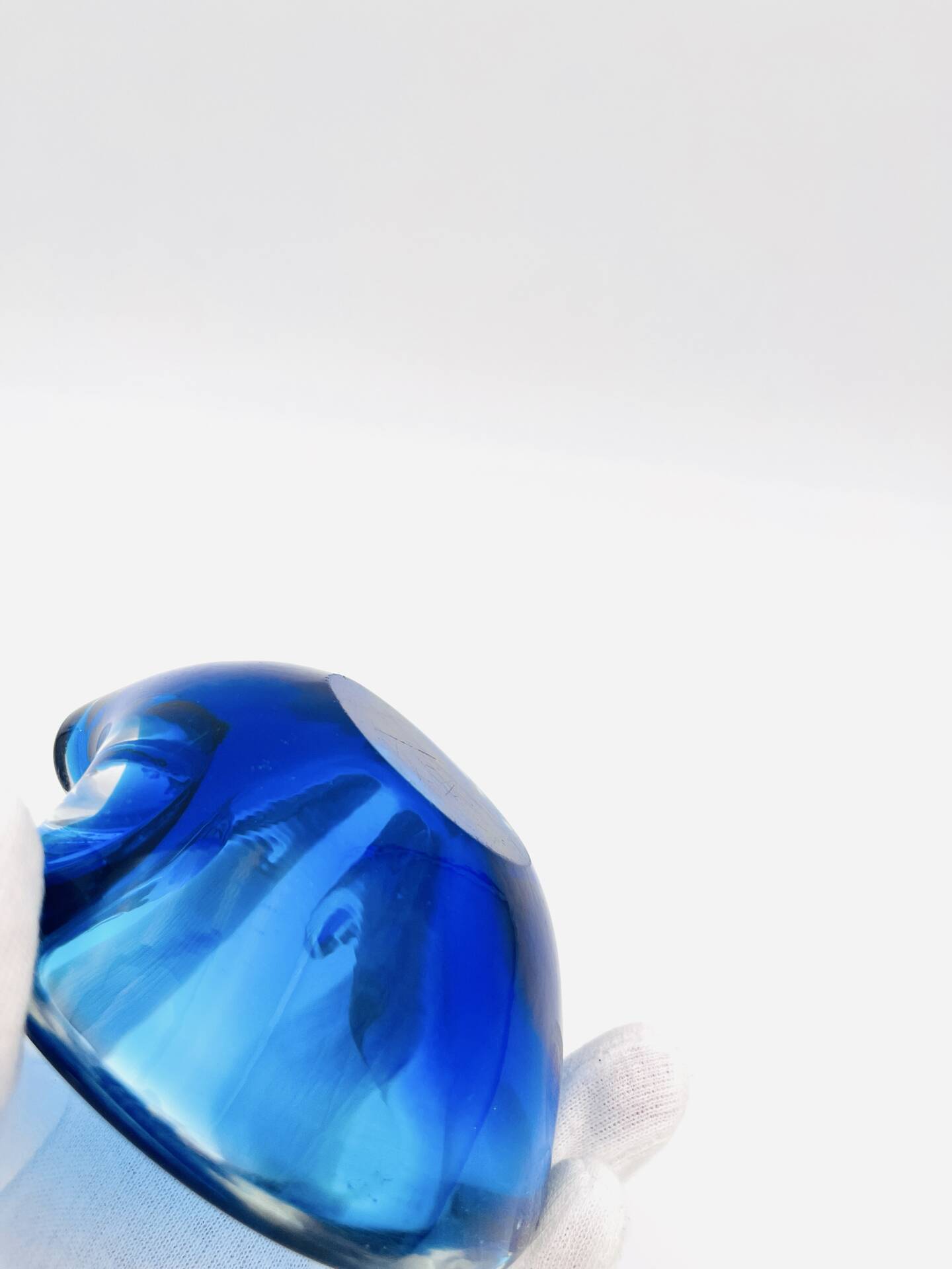 Vide-Poche Murano Sommerso Dégradé Bleu Polylobé 12cm 512g Design