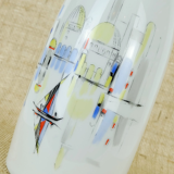 Porcelain vase hutschenreuther 1950s handpainted motif mediterranean city