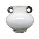 Modernism vase, white and transparent glass, HSG Tarnowiec, Poland, 1970s