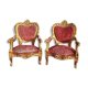 paire de fauteuils d'apparat en bois doré