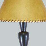 Baluster lamp in glossy black enamelled earthenware