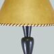 Lampe balustre en faïence émaillée noire lustrée