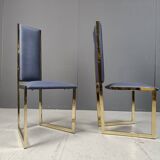 Vintage brass dining chairs set of 6 - 1970s