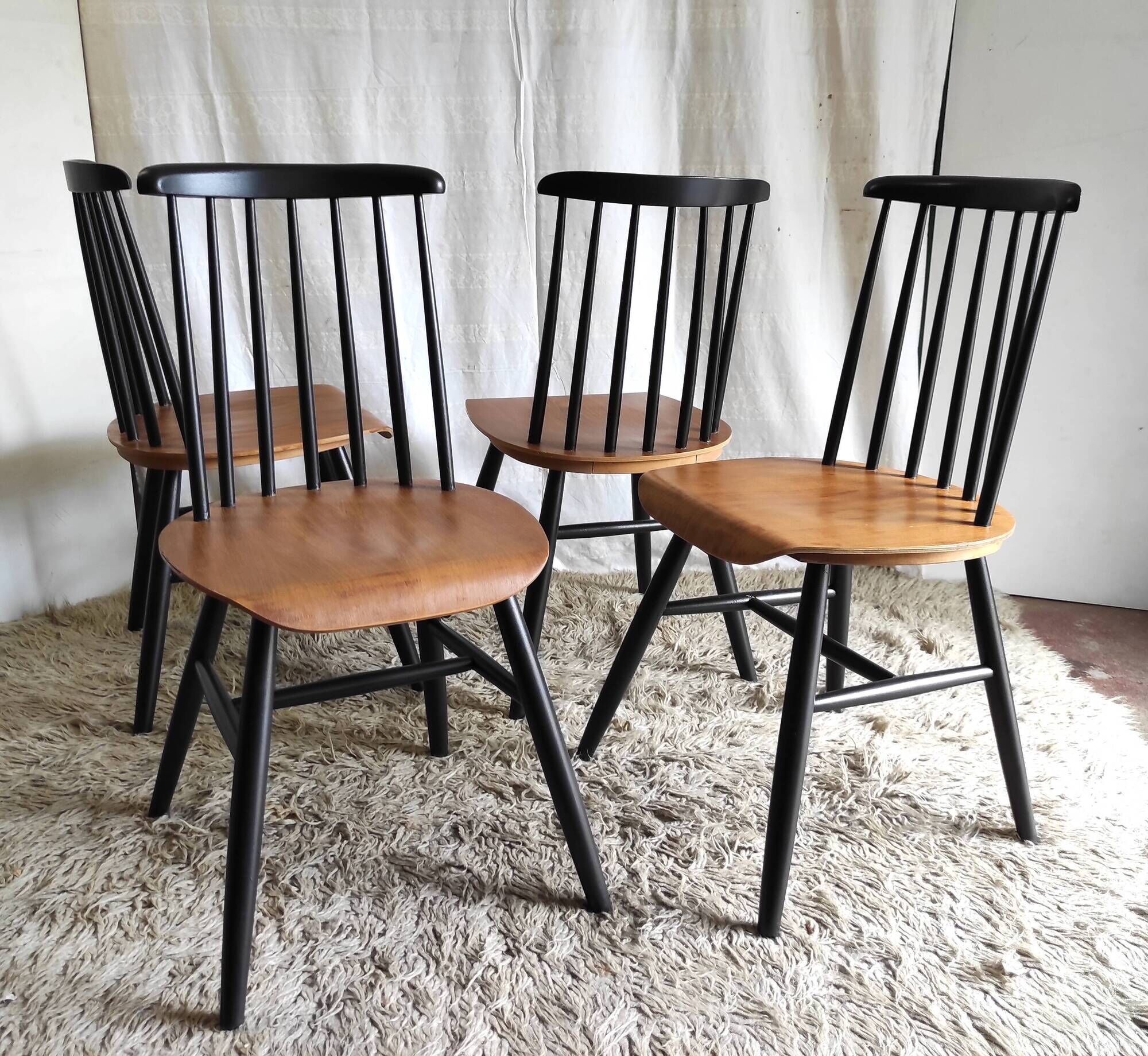 Set of 4 Scandinavian chairs Fanett by Ilmari Tapiovaara – 60s