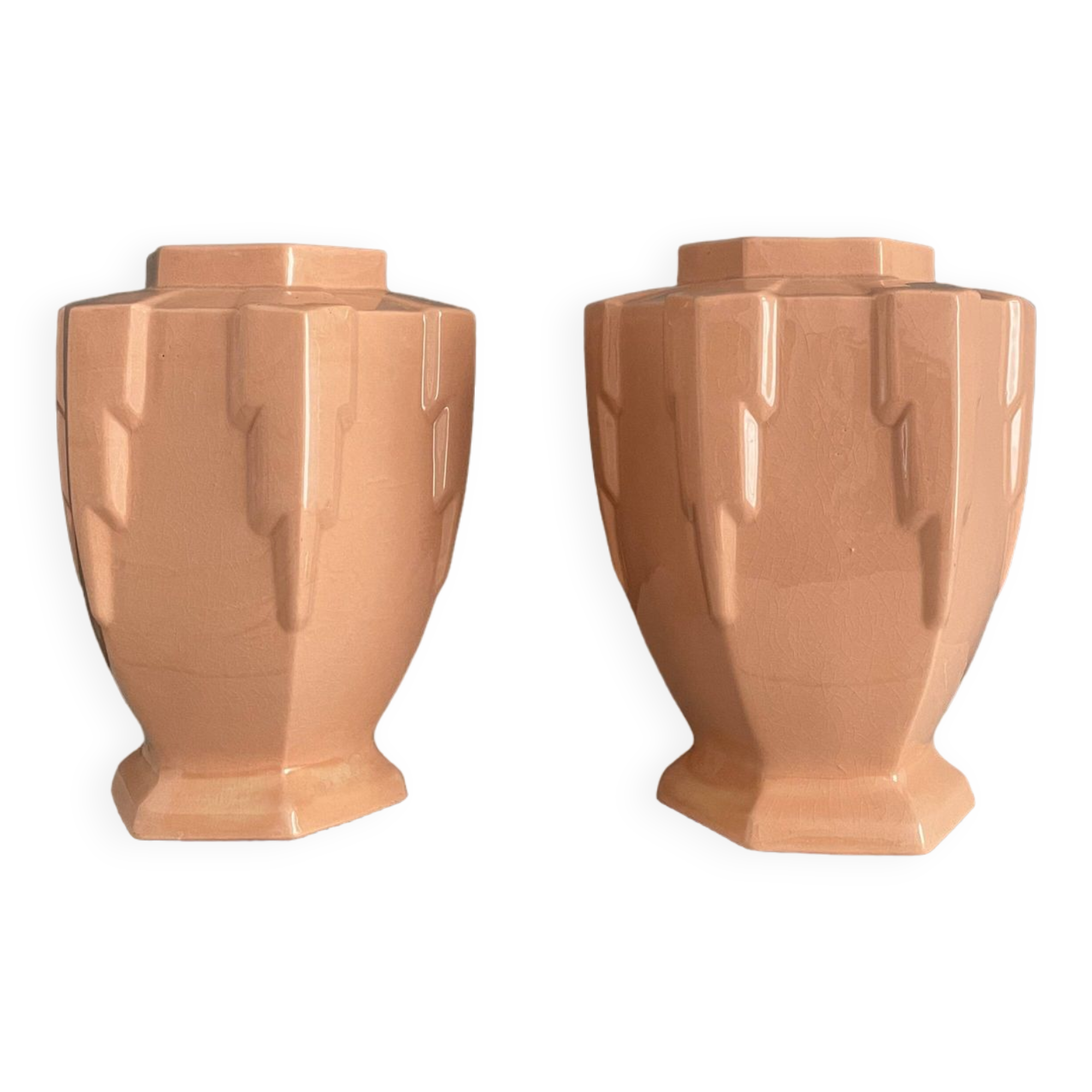Pair of Art Deco Orchies Moulin des Loups vases circa 1930