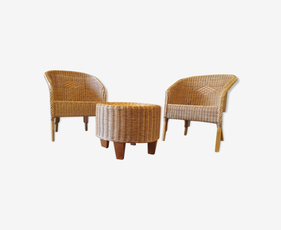 Ensemble bambou et rotin