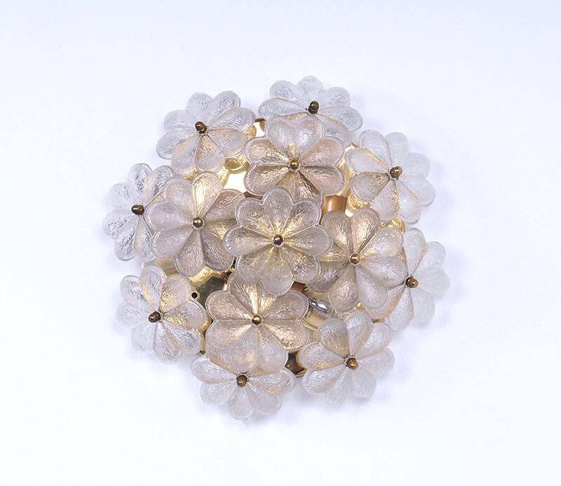 Lampe fleur en cristal Ernst Palme, années 1970