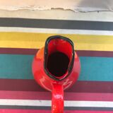 Former red ceramics pitcher - anse cuisine 70s vintage