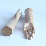 Wooden glove display mannequin hands, 1930s, set of 2.