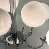 Chrome chandelier 9 opalines