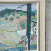 Gerhard Karlmark, Modern Landscape, 1960s, Oil on Panel, Framed