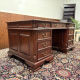 English Chesterfield Desk with Green Leather