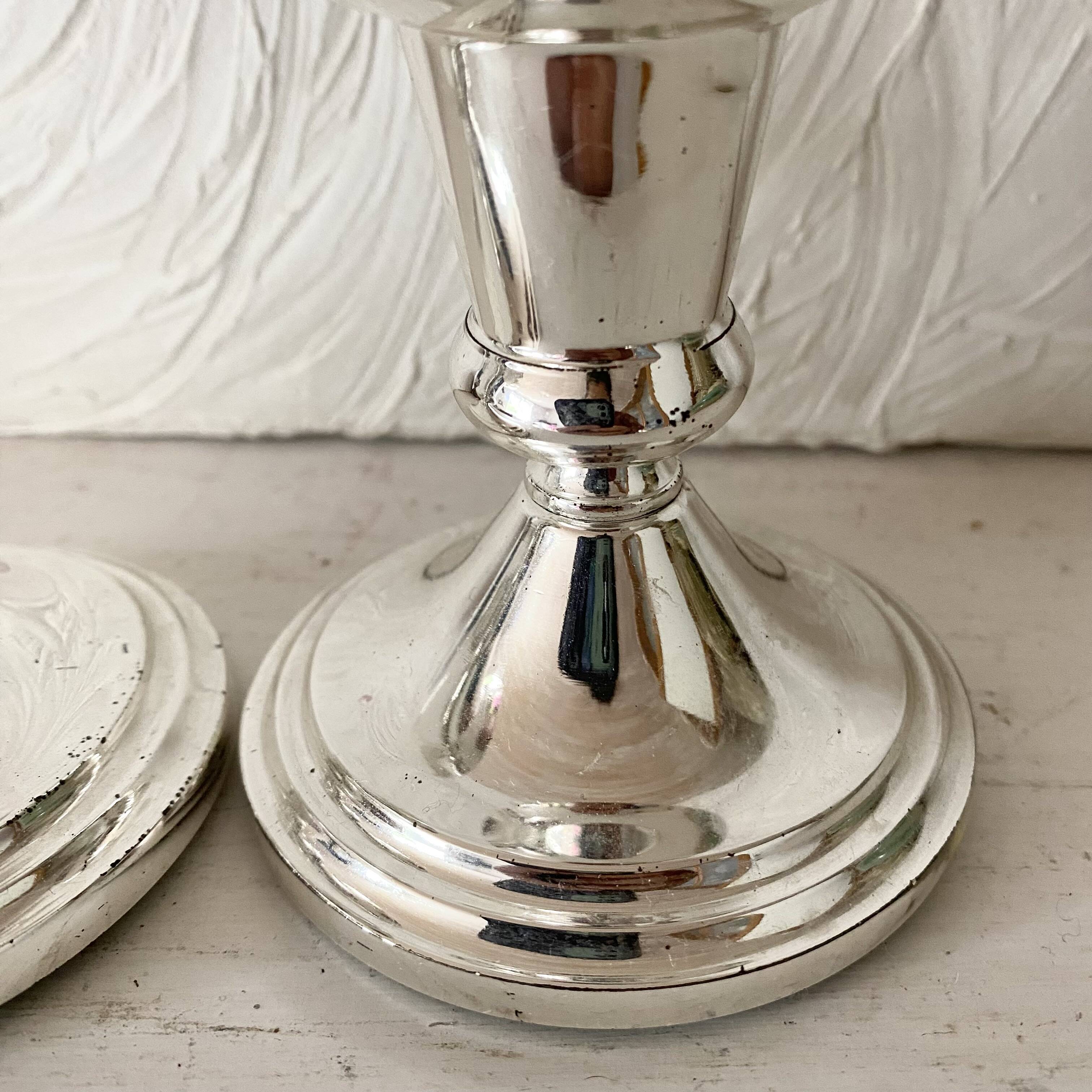 Silver candle holders
