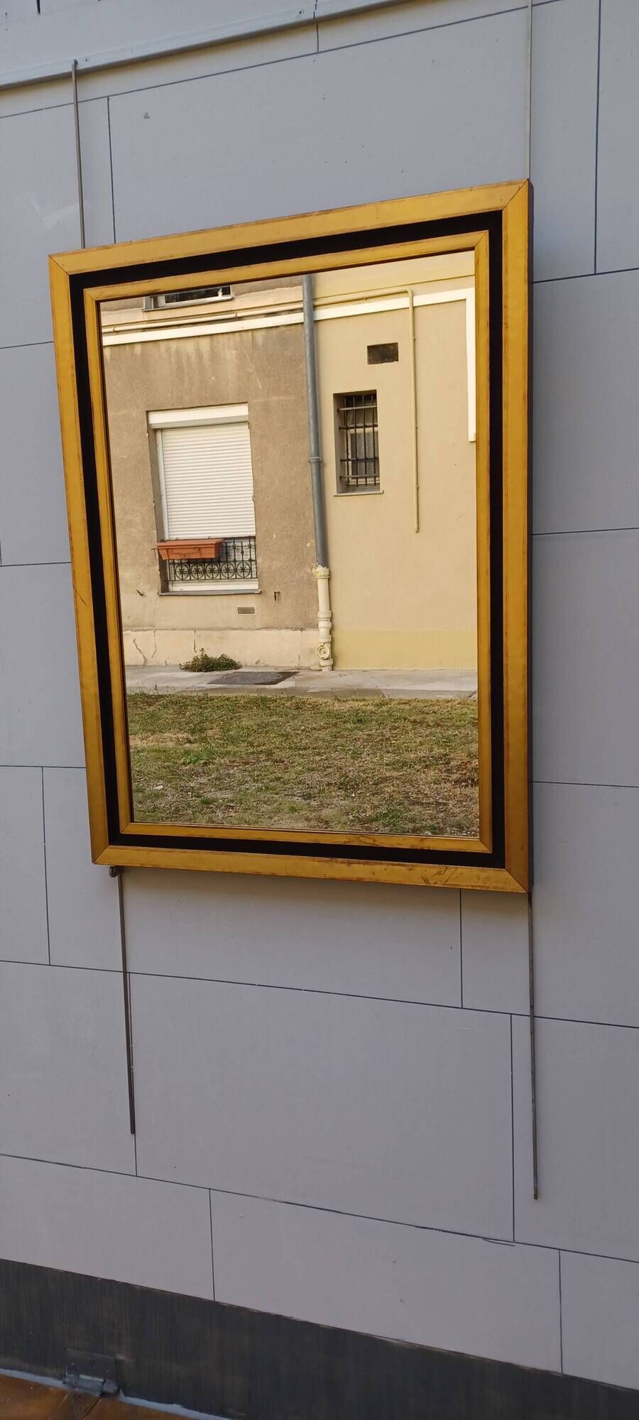 Black and gold art deco contemporary mirror - 81.5cm x 61.5cm