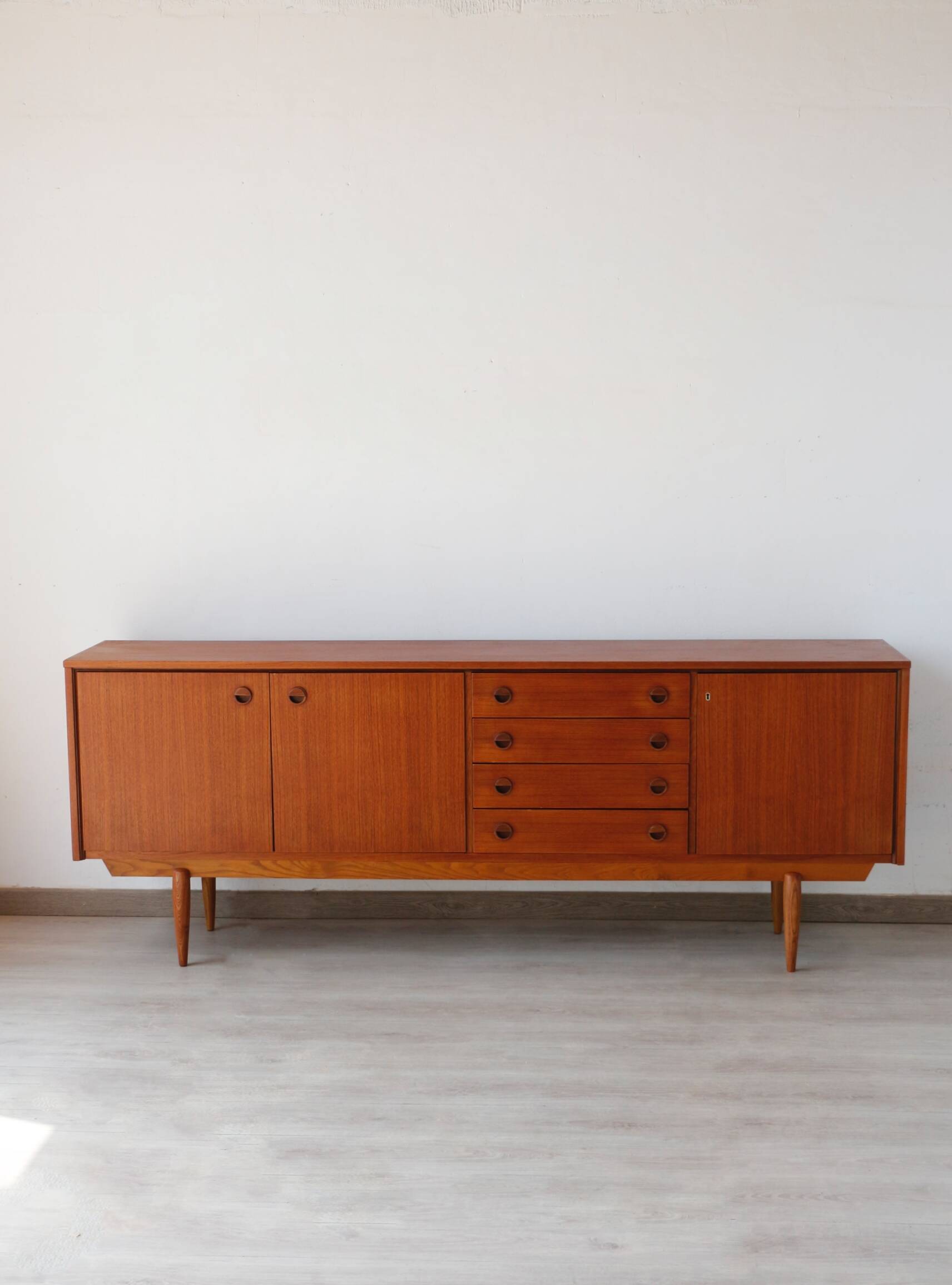 Vintage Scandinavian teak sideboard (220 cm)