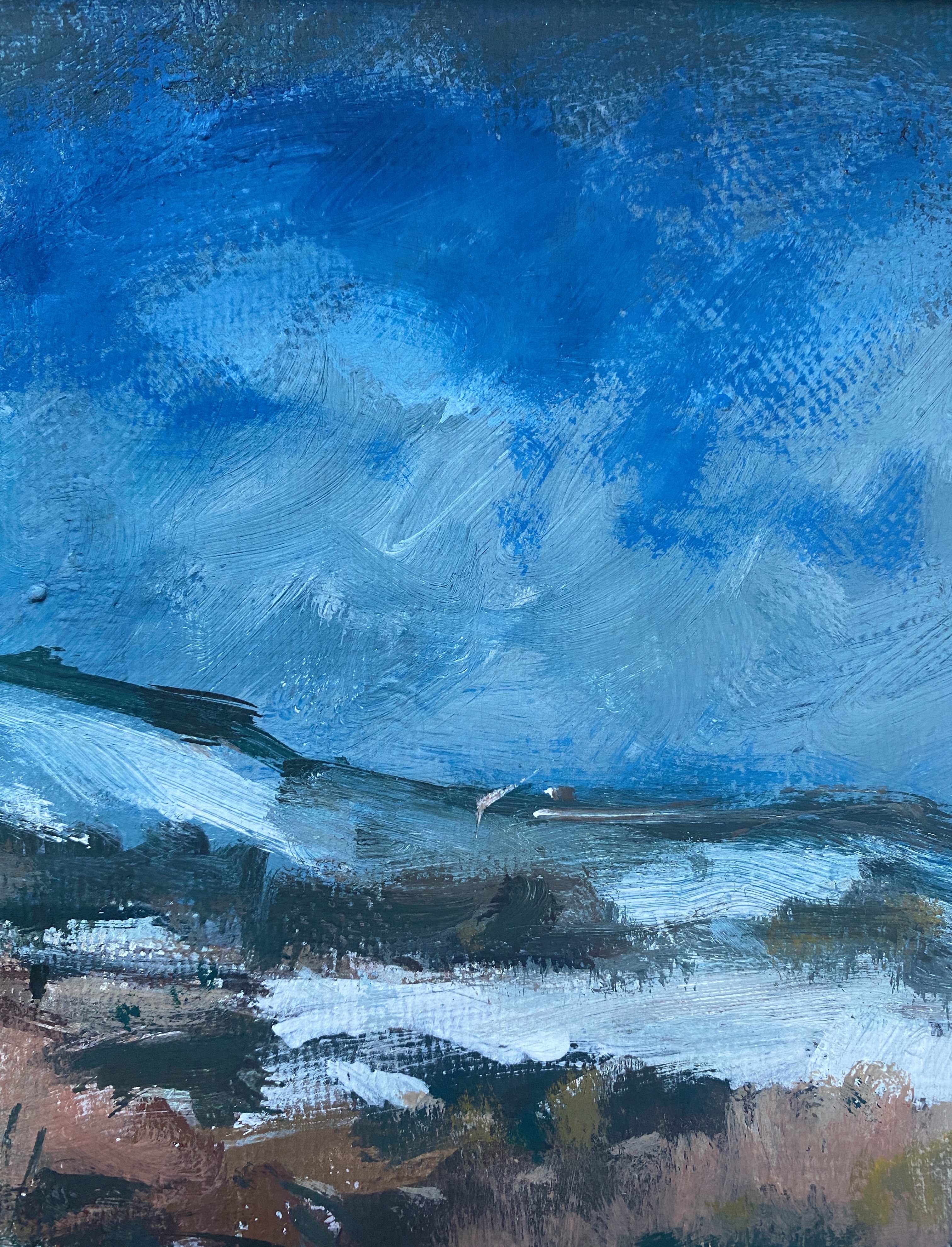 Tableau "paysage de neige" gouache originale par pierre pregaldiny