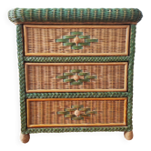 Wicker chest of drawers, 1970s-80s