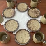 Stoneware Rocaille Cups and Saucers