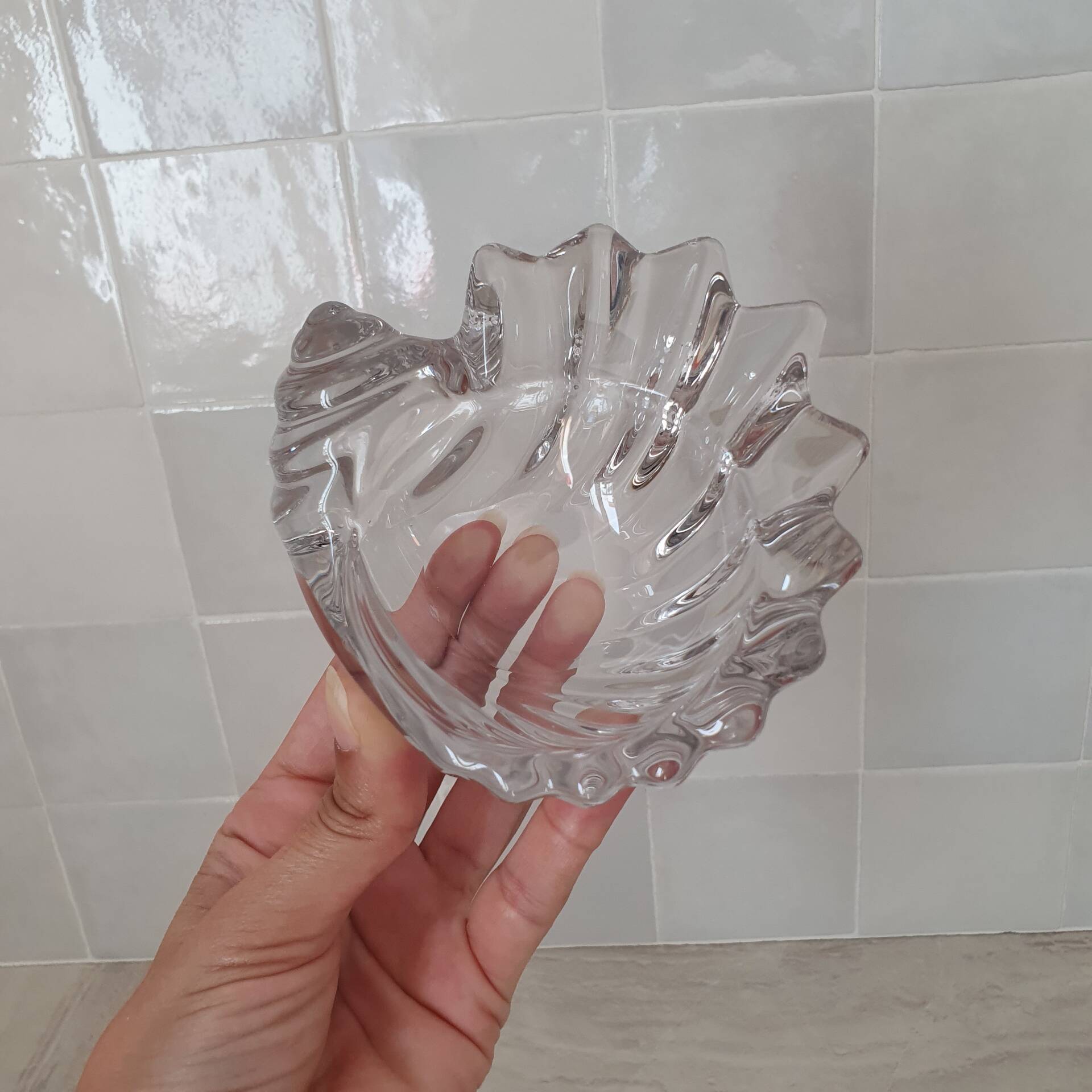 Vide-Poche coquillage en verre transparent