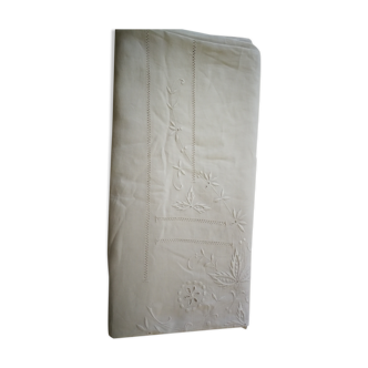 Old hand embroidered sheet