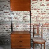 Bookcase Scandinavian modular storage unit in teak 1960