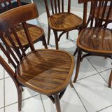 Suite de 6 chaises de bistrot Baumann années 1930