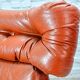 Brutalist Sculptured Brazilian Style Cognac Leather Lounge Chair, 1970s